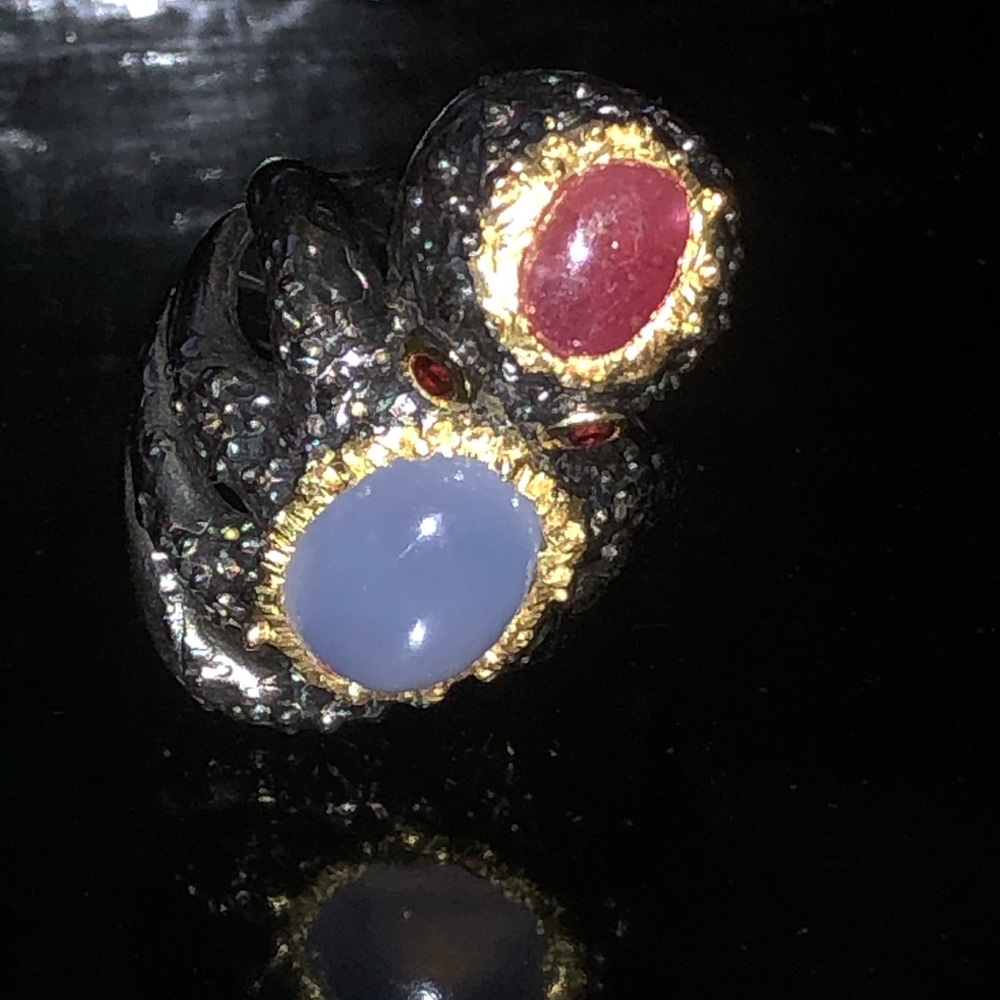 Genuine Chalcedony Ruby Sterling Silver Ring - image 4
